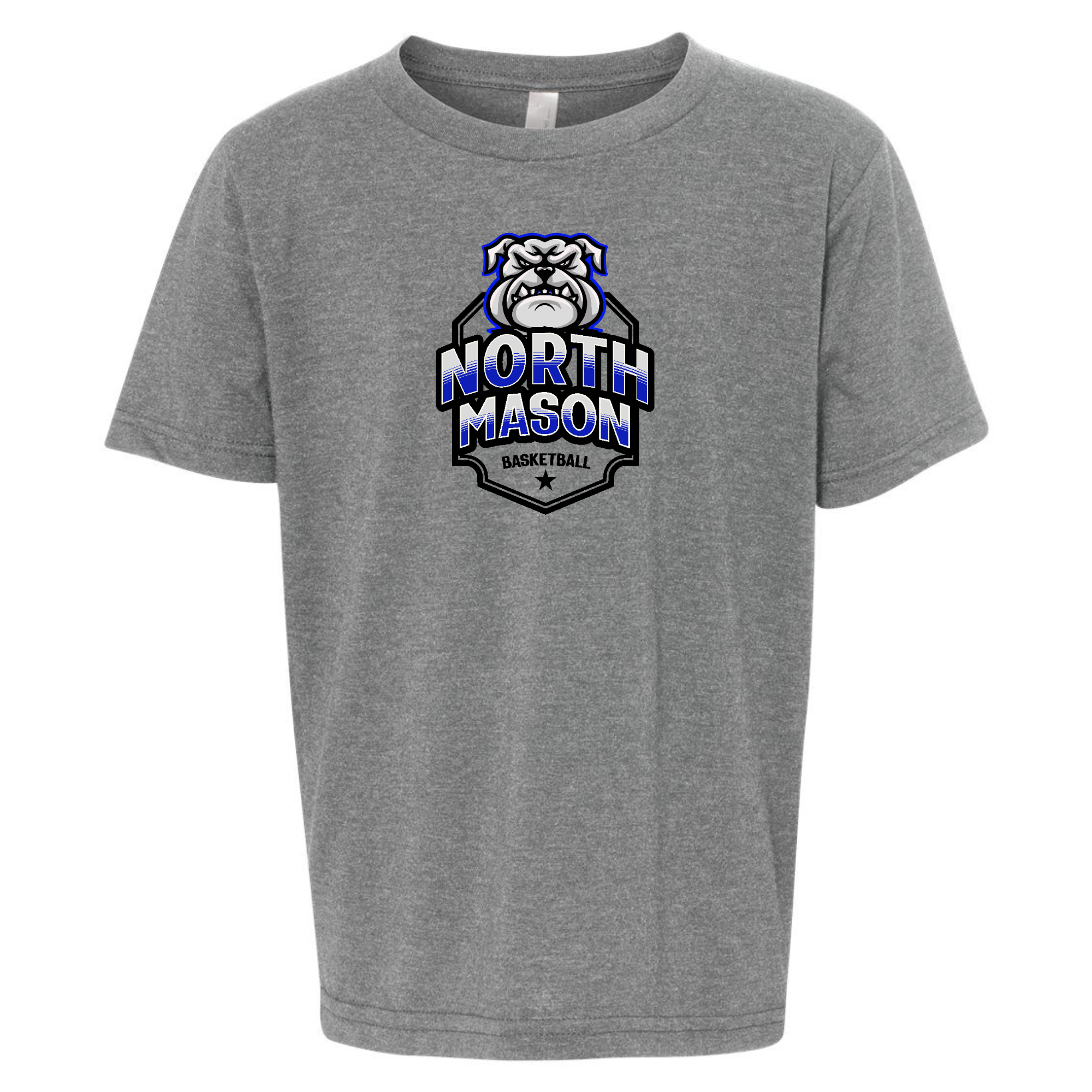 North Mason Basketball T-Shirt Bulldog Badge (Unisex)